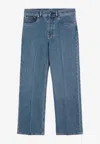 Gucci Logo Straight-leg Jeans In Blue