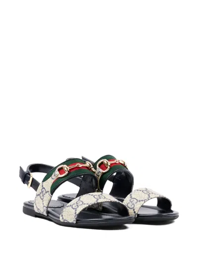 Gucci Kids' Logo Strap Sandals In Multi