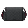 Gucci Logo Stripe Messenger Bag Gray Black