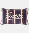 Gucci Logo Striped Cotton Cushion