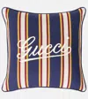 Gucci Logo Striped Cotton Cushion