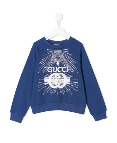 Gucci Logo Sweater In Blue