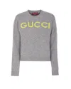 Gucci Women Wool Sweater With Embroidered Monogram In Gray