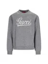 Gucci Logo Intarsia Wool Sweater In Gray