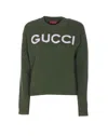 Gucci Sweater With Crew Neck In Wool In Green