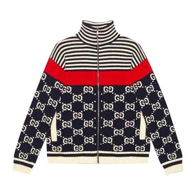 Pre-owned Gucci Logo Sweater Jacket 'multicolor' In Multi-color
