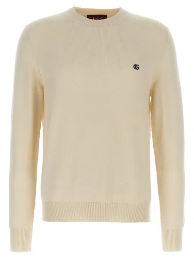 Gucci Logo Sweater Sweaters And Cardigans White In Neutral