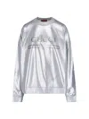 Gucci Laminated Jersey Sweatshirt With Logo In Greysilver