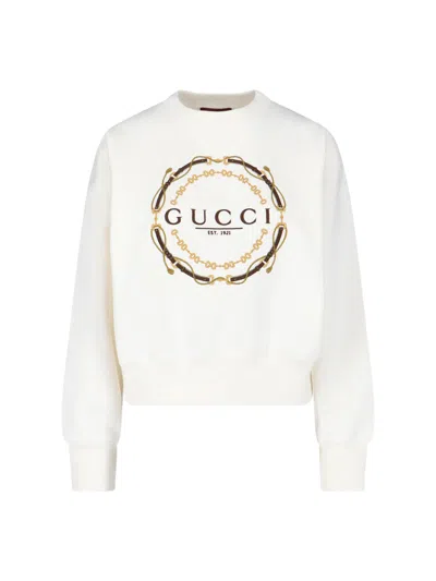 Gucci Logo Sweatshirt In White