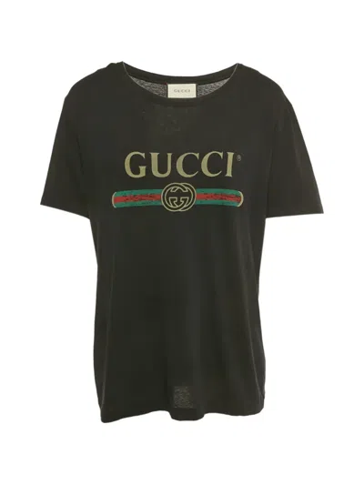 Pre-owned Gucci Logo T-shirt In Black