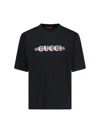 Gucci Printed Cotton T-shirt In Black  