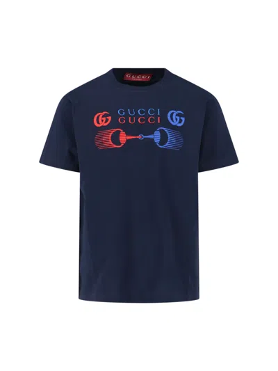 Gucci Logo T-shirt In Blue