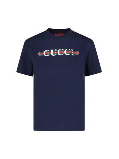 Gucci Logo T-shirt In Blue