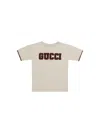 Gucci White/mix Crewneck Embroidered-logo Cotton-jersey T-shirt 4- In Neutral