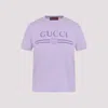 Gucci Printed Logo T-shirt In Glicine