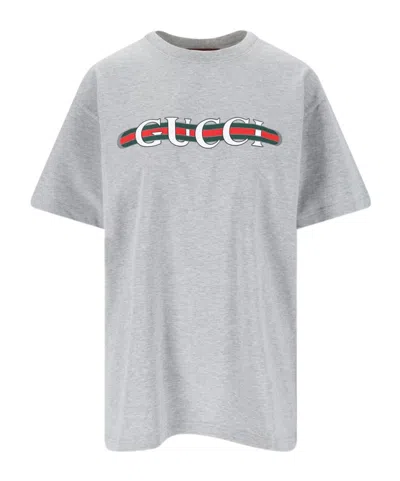 GUCCI GUCCI LOGO PRINTED JERSEY T-SHIRT