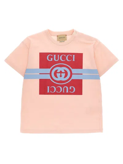 Gucci Babies' Logo T-shirt In Pink