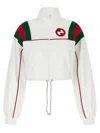 Gucci Jersey Zip Jacket With Web Stripe In White