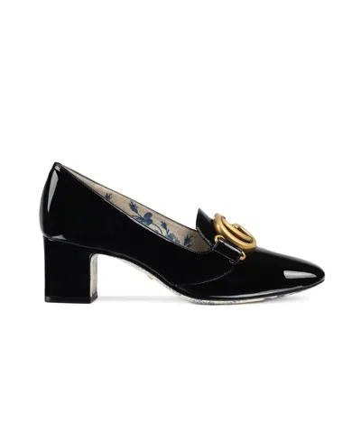Gucci Logo Thick Heels In Black