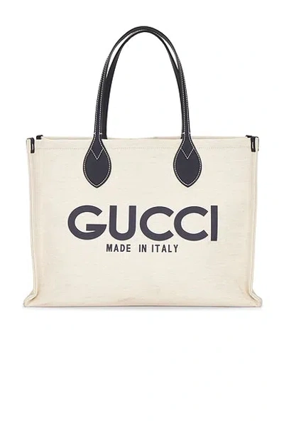 Pre-owned Gucci Logo Tote Bag In Sand