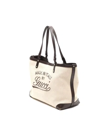 Gucci Logo Tote Bag In Neutral