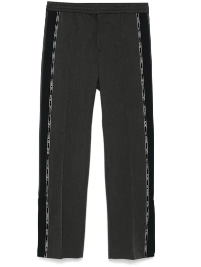 Gucci Logo-trim Trousers In 1027 Dk Grey Navy