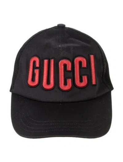 Pre-owned Gucci Logo Trucker Hat. W/tags In Black