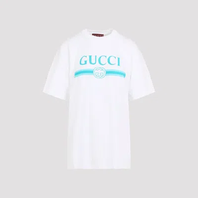 Gucci Logo Short Sleeve Crew Neck T-shirt In White
