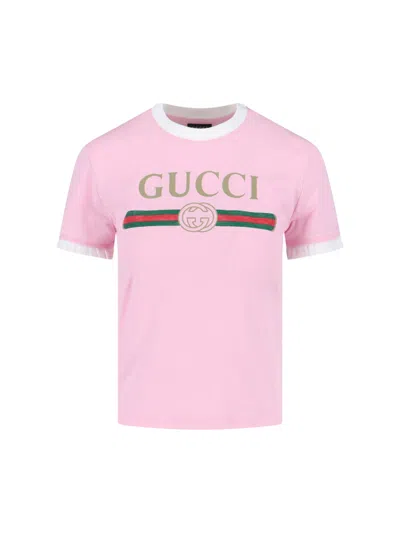 Gucci Logo T-shirt In Pink