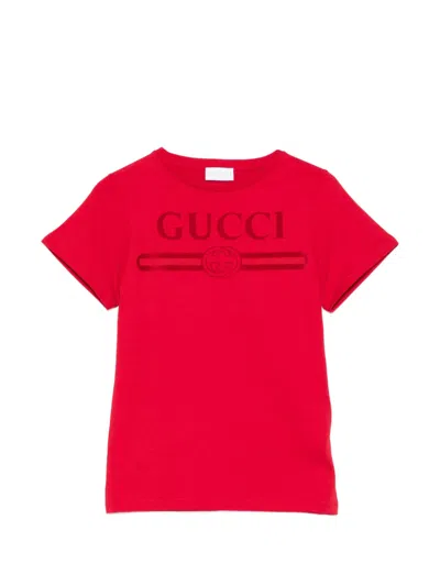 Gucci Kids' Logo T-shirt In Pink