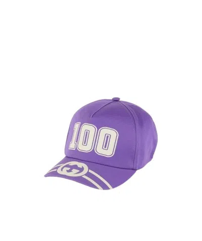 Gucci Logo Twill Baseball Cap In Blue