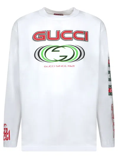 Gucci Logo Heavy Cotton Jersey T-shirt In White
