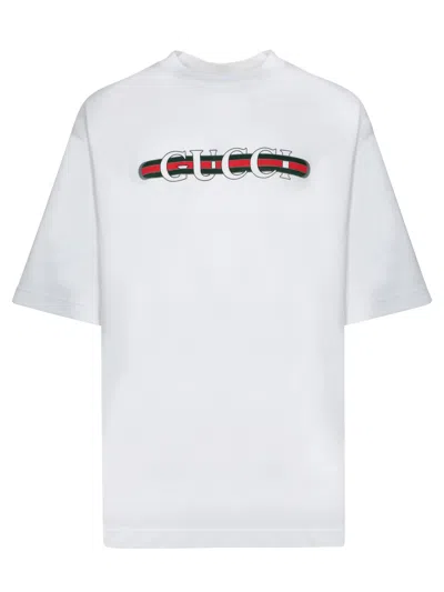 Gucci Men Cotton Jersey T-shirt With Print In White