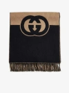 GUCCI LOGO WOOL AND CASHMERE SCARF