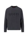 Gucci Men Wool And Cashmere Sweater In Gray