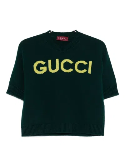 Gucci Logo Wool Sweater In Black