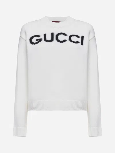 Gucci Womens Sunlight Mix Brand-embroidered Drawstring-hem Cotton-jersey Sweatshirt In Ivory+black
