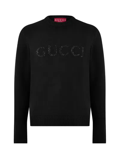 Gucci Logo Wool/cashmere Sweater In Black