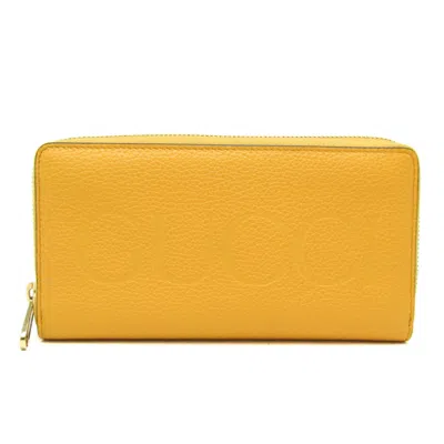 Pre-owned Gucci Logo Yellow Leather Wallet  ()