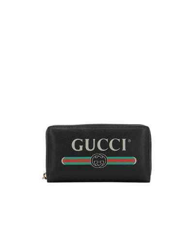Gucci Logo Zip Around Wallet In Black