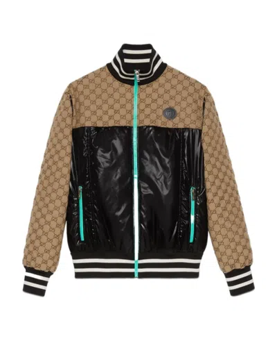 Gucci Logo Zipper Jacket In Black