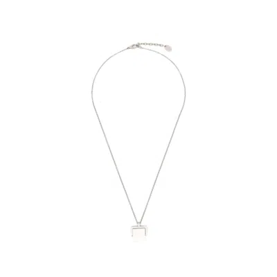Gucci Logo-cutout Pendant Necklace In Silver