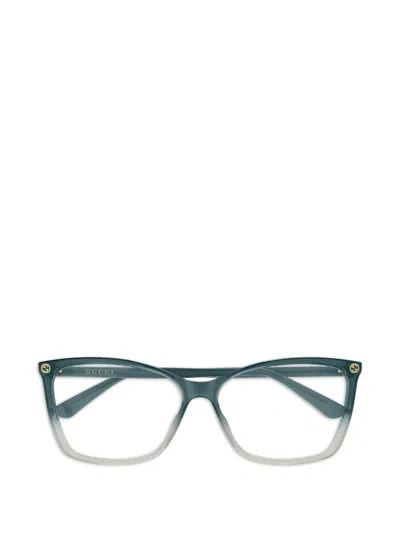 Gucci Logo-detail Glasses In Blue