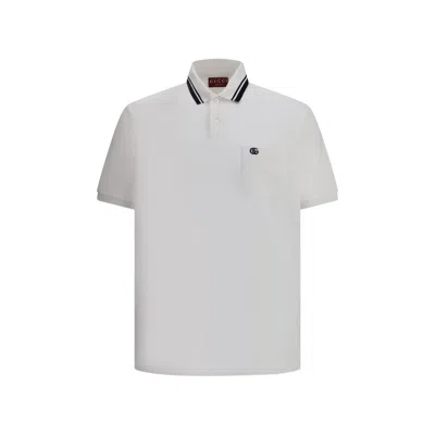 Gucci Men Logoed Polo Shirt In Gray