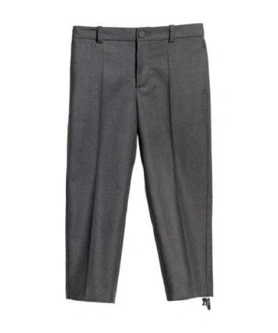 Gucci Logo-embroidered Trousers In Gray
