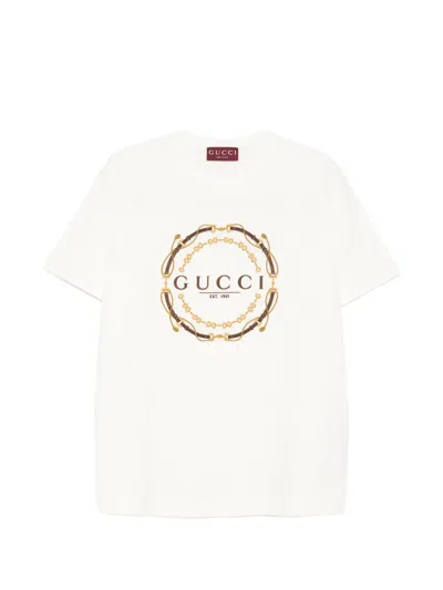 Gucci Logo-embroidered T-shirt In White