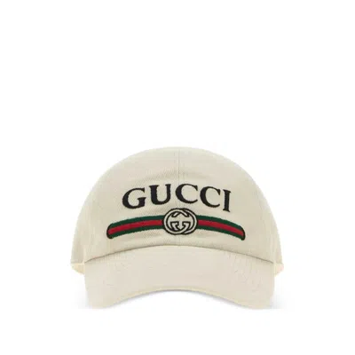 Gucci Logo-embroidered Web-stripe Baseball Cap In White