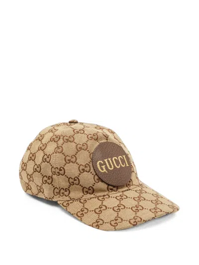 Pre-owned Gucci Logo-patch Baseball Cap In Neutrals
