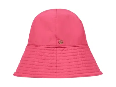 Pre-owned Gucci Logoplaque Bucket Hat In Pink