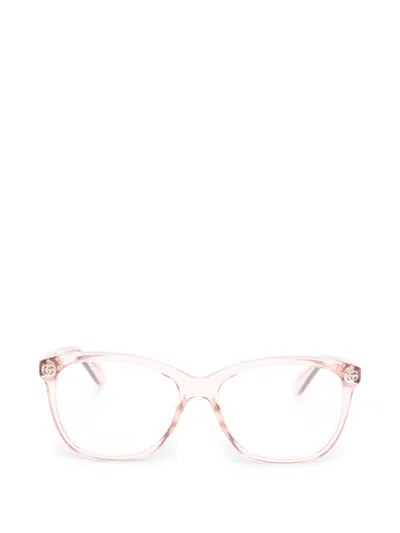 Gucci Logo-plaque Cat-eye Glasses In Pink